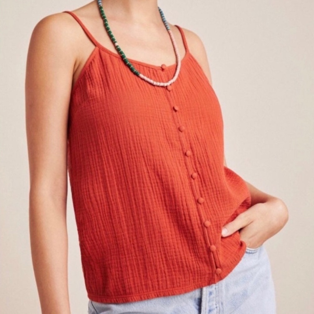 Dolan for Anthropologie button up cami, gauze-linen fabric. Size large. NWT.